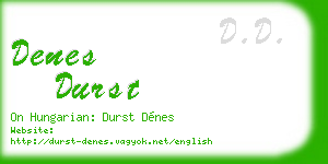 denes durst business card