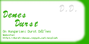 denes durst business card